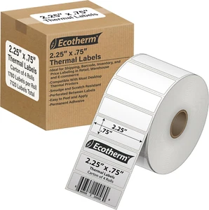 2.25" X .75" Thermal Labels | 4 Rolls | 7120 Labels | Fits Zebra, Munbyn, Rollo, - Picture 1 of 12