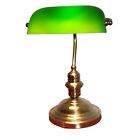 Deco Morgan Bankers Table Lamp - Antique Brass/Green 