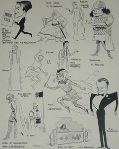 Oxford University Dramatic Society King Lear Fred May Caricatures 1927 Article - Picture 1 of 2