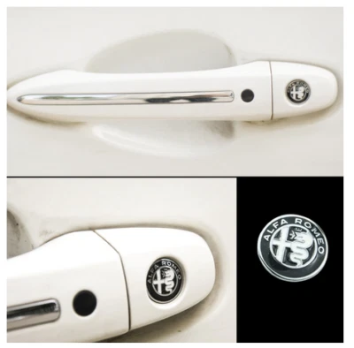 2pcs Car Door Keyhole Protection Black Sticker for Alfa Romeo Giulia Stelvio - Image 1 of 4