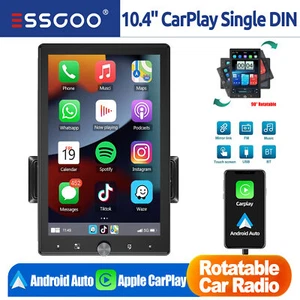 10.4" 1 DIN Car Stereo Carplay/Android Auto IPS Rotatable Touch Screen Head Unit - Picture 1 of 14