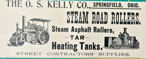 Anuncio impreso vintage de Springfield Ohio sin salida Rodillo de carretera de vapor Kelly 1894 - Imagen 1 de 2
