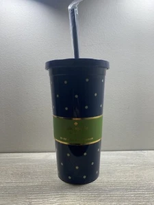 Neu! Kate Spade Thermobecher, 20 Unzen, blau mit Punkten Art.-Nr. # 165057 - Bild 1 von 4
