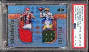 2017 Panini Illusions Brett Favre Patrick Mahomes RC PSA/DNA Auto GEM MINT 10 - Picture 1 of 2