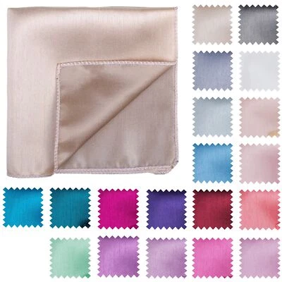 Plain Shantung Pocket Square Plain Tuxedo Pocket Hankie 24cm - Image 1 of 4