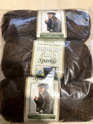 Lote de 6 madejas de hilo brillante satinado Bernat color bronce, brillo, marrón. Foto 1 de 2