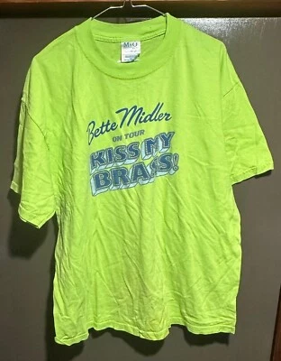 Vintage Bette Midler 'Kiss My Brass' Green T Shirt on Tour Y2K 2000's Large #Z80 - Изображение 1 из 3