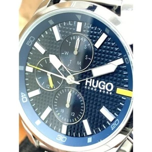 Hugo Boss Reloj Hombre 1530163 Cuarzo Esfera Azul Plateado Acero Inoxidable Banda 46mm - Imagen 1 de 11