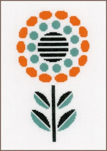 Vervaco Counted Cross Stitch Kit Abstract Flower 5.6" x 10" - Picture 1 of 3