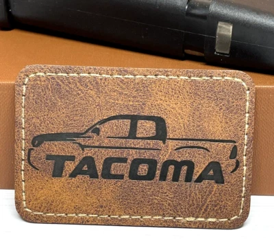 Brown Leatherette Tacoma Patch Iron on Adhesive for Hats, Bags, Clothing - Image 1 of 4