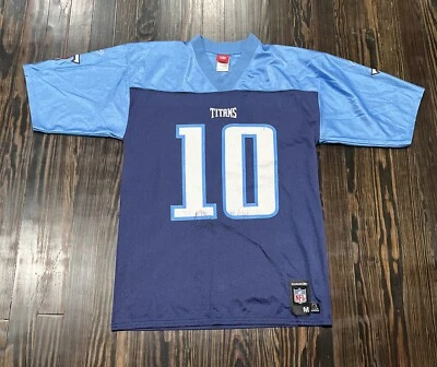 Reebok NFL Tennessee Titans Vince Young Football Jersey Men’s Medium Blue Nylon  - Image 1 of 4