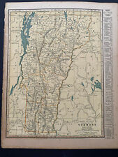 VERMONT / VIRGINIA Rand Mcnally & Co 1927 Map Print 14" x 11" Premier Edition