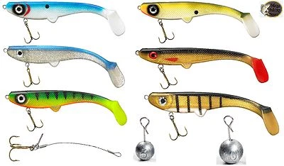 FLADEN Maxximus Predator RTF System - Gummifisch + Stinger + Blei - Hecht Köder - Bild 1 von 3