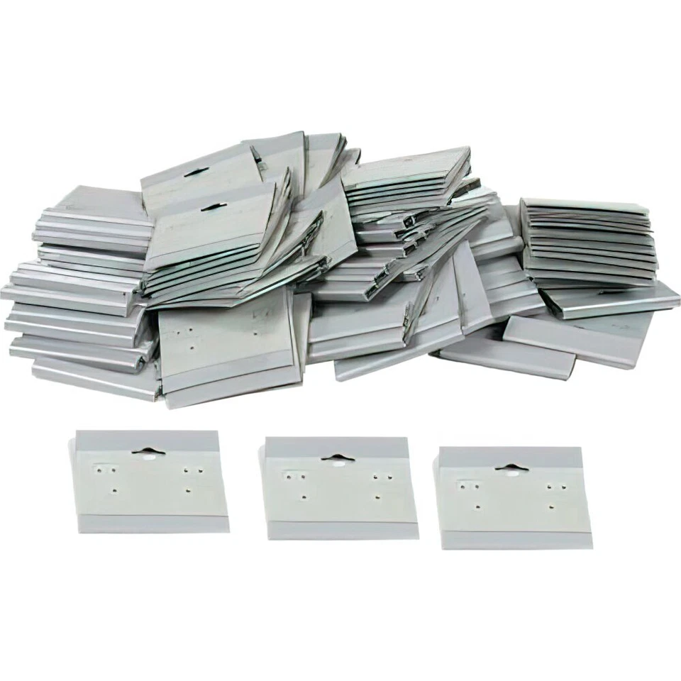 (100) Gray Flocked Hanging Earring Cards 2" x 2" Jewelry - Image 1 of 1