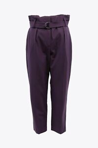 NWT$1525 Brunello Cucinelli Womens V-Wool Dress Pants W /Cinch Belt 42/ 6US A191