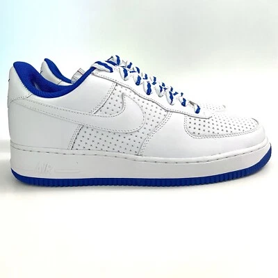 NUEVO Nike Air Force 1 2007 Zapatillas/Zapatos Bajos 313642-141 Blanco/Azul Real Universitario Foto 1 de 4