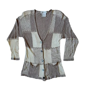 Carducci Vintage Button Cardigan Sweater M Silk/Acrylic/Angora/Nylon Brown/Tan - Picture 1 of 24