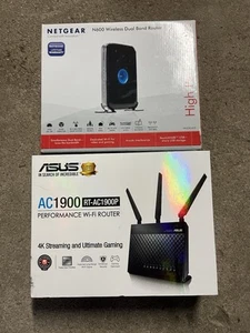 ASUS Performance (RT-AC1900P) 4K Gaming & Netgear N600 Dual Band WI-FI Router - Zdjęcie 1 z 3