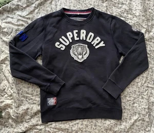 Superdry Mens Navy Premium Fleece Sweatshirt Large fits a 40-42" Chest Tiger - Picture 1 of 4
