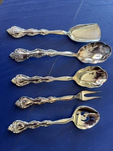 5 pc hostess set INTERLUDE International silverplate, unused, spade,pickle,ladle - Picture 1 of 2