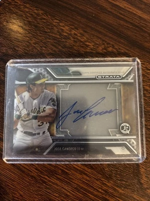 2016 TOPPS STRATA ACETATE JOSE CONSECO BLUE AUTO - Image 1 of 2