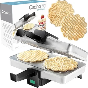 CucinaPro Authentische Italienische Polierte Pizzelle Maschine Urlaub Kochen oder Cannoli - Bild 1 von 8