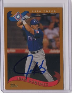 JUAN GONZALEZ MLB 2020 Topps Archives 2002 Auto Autographed Signed #206 Card - Picture 1 of 2