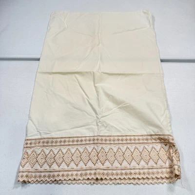 Funda Almohada Estándar Blanco Borde Encaje Mezcla Algodón Moderna Foto 1 de 4