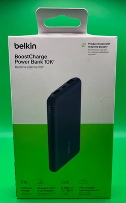 BRAND NEW Belkin 10K mah POWER BANK 15W power bank USB charger BPB011btBL- black - Image 1 of 2