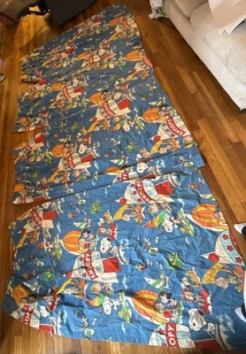 Cortinas plisadas vintage PEANUTS SNOOPY Sears Perma Prest 4 paneles 63x24 Foto 1 de 4