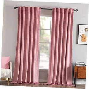 Velvet Curtains 84 inches 2 Panels - Luxury 52"W x 84"L (Pack of 2) Blush Pink - Picture 1 of 7