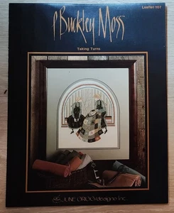 P Buckley Moss Cross Stitch Pattern Leaflet 107 Taking Turns FREE  SHIPPING - Picture 1 of 3