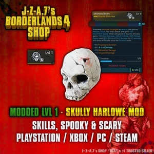 Borderlands 4✨ MODDED LEVEL 1 ONE SKULLY HARLOWE CLASS MOD BL4 ✅PC-PS-XBOX✨ - Picture 1 of 5