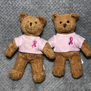 2001 Avon Brustkrebs Kreuzzug Teddybär rosa Shirt rosa Band (2er Set) - Bild 1 von 4