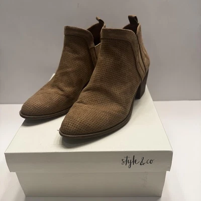 Style & Co Botas Mujer Talla 6 Taupe MYRRAH Botines Tacón Bloque Zapatos Foto 1 de 4