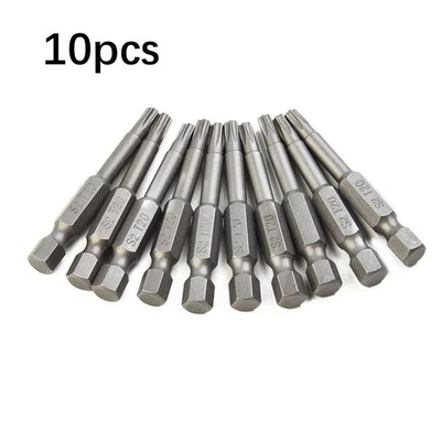 10Pcs Alloy Steel For Torx Bit Set 50mm Long 6 35mm Hex Shank for T20 Screws - Bild 1 von 4