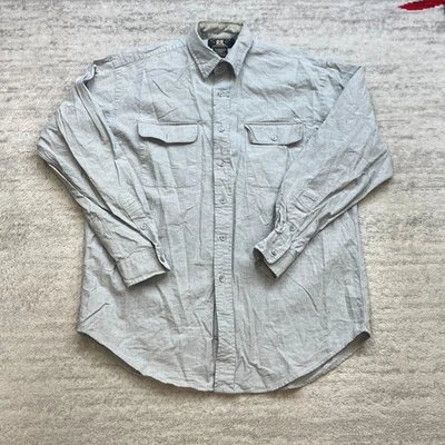 Ralph Lauren Double RL RRL Chambray Button Shirt Medium Gray Dress Western Mens - Image 1 of 4