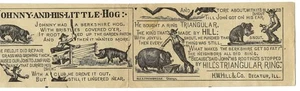 Advertising Trade Card H. W. Hill's Trianglular Hog Ring 1890s Decatur IL - Picture 1 of 2