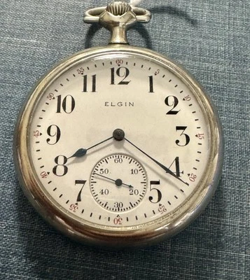 ANTIQUE 1914 ELGIN GRADE 293 7j 16s OPENFACE POCKET WATCH - Running - Image 1 of 4