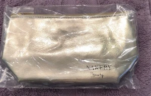 New~ NAKERY Beauty Metallic Gold Cosmetic Makeup Zipper Bag Pouch - Picture 1 of 3