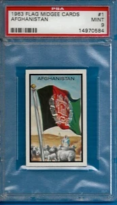 1963 Topps Flags (Midgee) #1 Afghanistan Psa 9 (Pop 1 - 0 Higher) - Bild 1 von 2