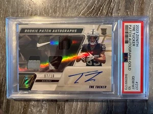 2023 Panini Zenith Tre Tucker Rookie Quad Patch Auto Gold /10 PSA 10 Pop 1 #237 - Picture 1 of 5