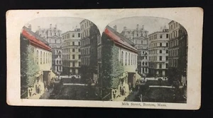 STEREO VIEW CARD MILK STREET BOSTON, MASSE   - Bild 1 von 1