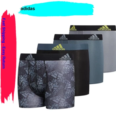 adidas Kids-Boy's Performance Boxer Briefs Underwear (4-Pack), Multi, Small(6-8 - Image 1 of 3
