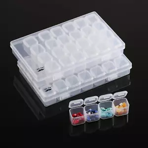 - Diamond Painting Bead Storage Containers, 28 Grids, 2 Pack, Includes 160Pcs La - Picture 1 of 12