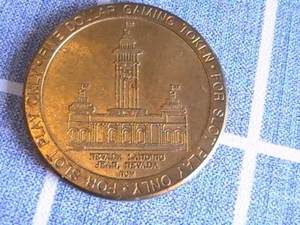 CASINÒ 5 CINQUE DOLLARI GETTONE DA GIOCO NEVADA LANDING JEAN NEVADA 1989 - Foto 1 di 4