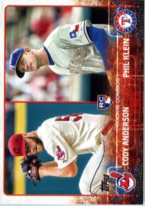 2015 Topps Update Baseball #US52 Cody Anderson RC Indians/Phil Klein RC Rangers