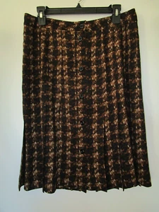 Falda Plisada Colección Michael Kors Marrón Para Mujer Talla 10 Italia - Imagen 1 de 4