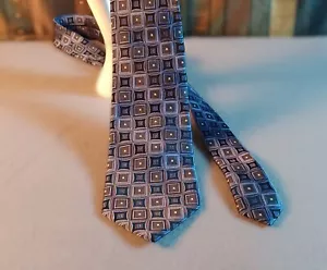 Bruno Piatelli silk necktie, blue geometric pattern - Picture 1 of 5