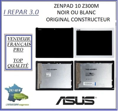 Ecran Complet Asus ZenPad 10 Z300M (P00C) Noir/Blanc lcd+vitre tactile 10.1"